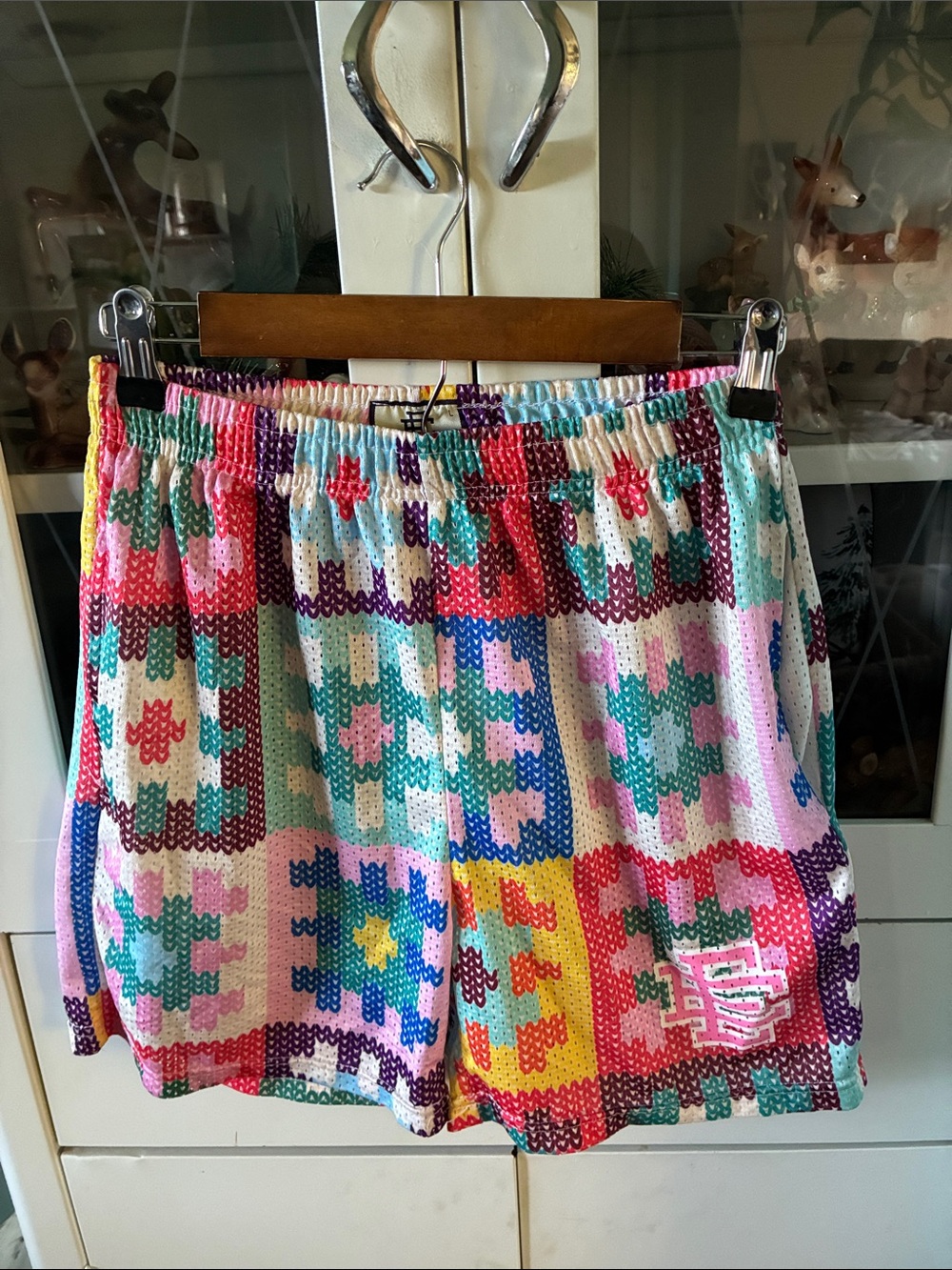 Eric Emanuel sz L Multicolor Crochet  Pattern Shorts like new!